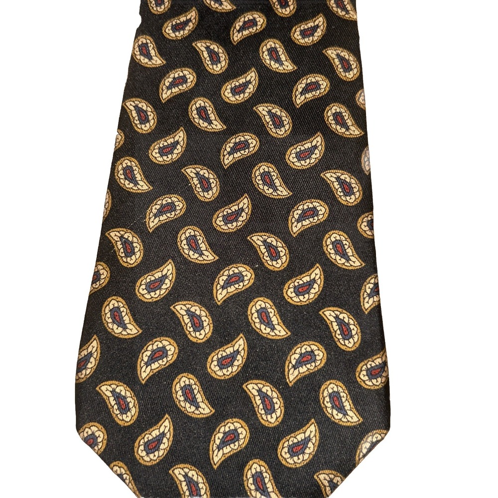 100% Silk Liberty Of‎ London Paisley Tie, Black
